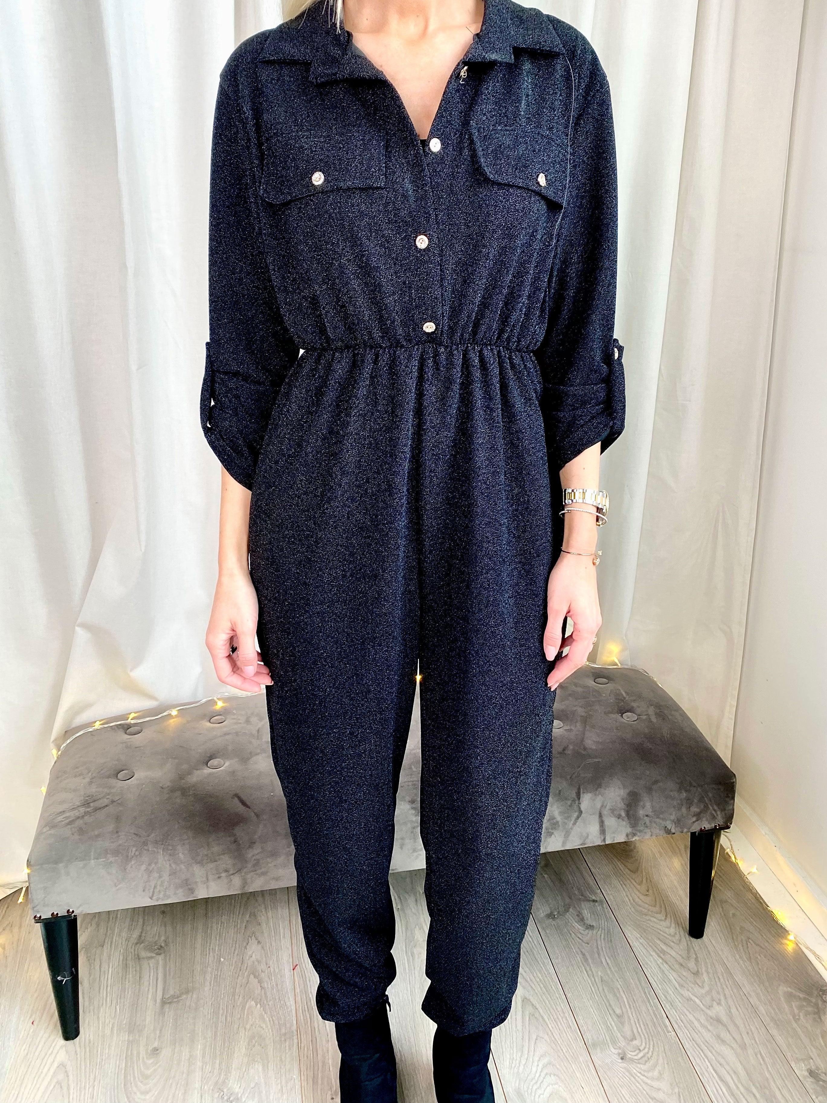 Glitter - Elastisk byxdress med glitter